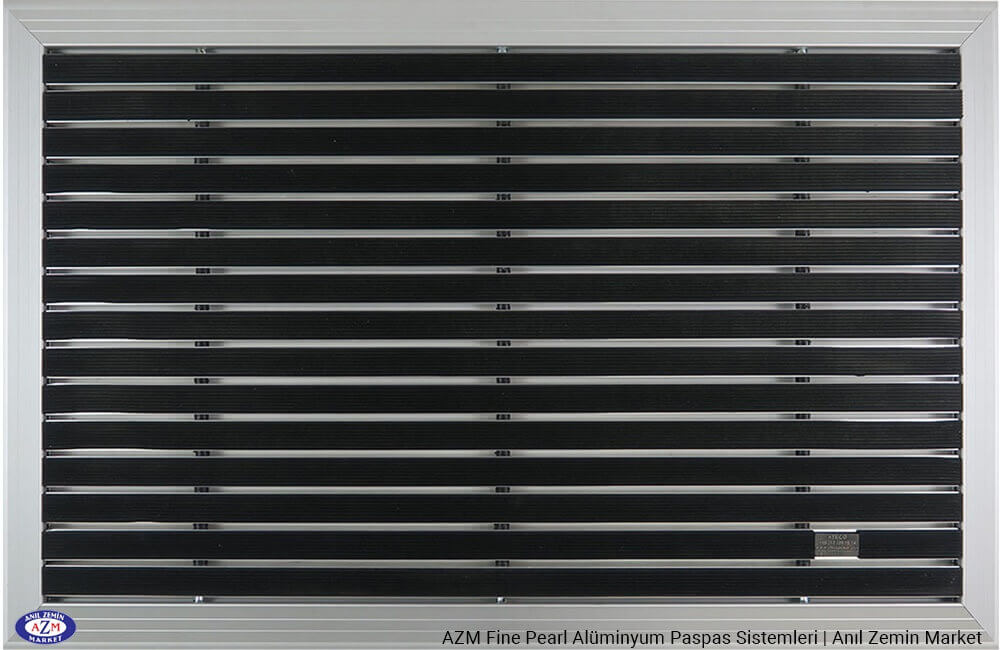 AZM Fine Pearl Dış Mekan Alüminyum Paspas 10 mm 5 AZM Fine Pearl 76 0110 Aluminyum Govdeli Kaucuk PVC Paspas standart 2026