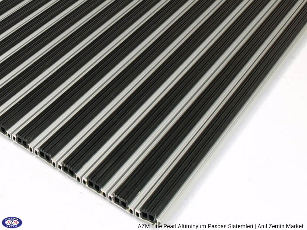 AZM Fine Pearl Dış Mekan Alüminyum Paspas 10 mm 4 AZM Fine Pearl 76 0110 Aluminyum Govdeli Kaucuk PVC Paspas 2026