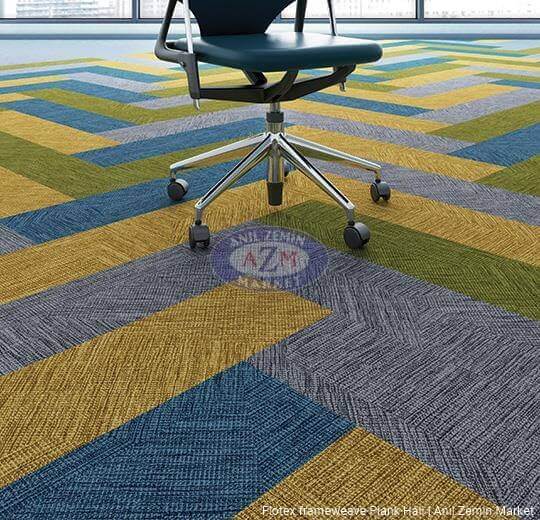 Flotex Frameweave Plank Halılar 3 Anıl zemin flotex frameweave plank karo halı uygulama 142003 sepia