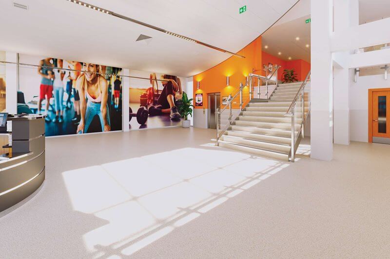 Altro Orchestra Heterojen PVC Zemin Kaplama 2 AZM Altro Orchestra CH2824U Brass heterojen pvc okul uygulaması