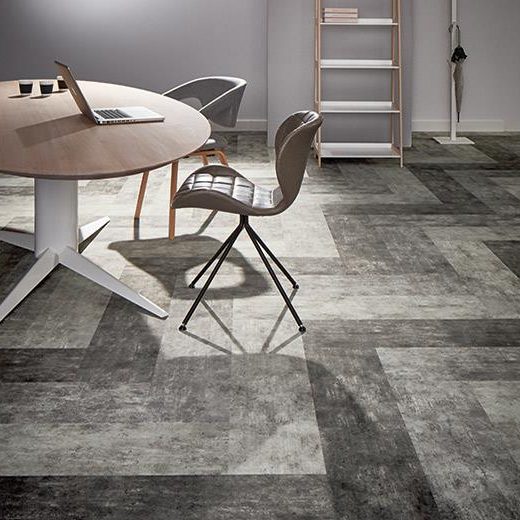 Flotex Concrete Plank Halılar 3 beton desenli karo ofis halısı