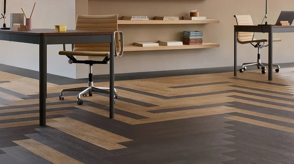 Allura flex wood 0.55 lvt vinil zemin kaplama 60063-waxed-oak-60061-blackened-oak-wide