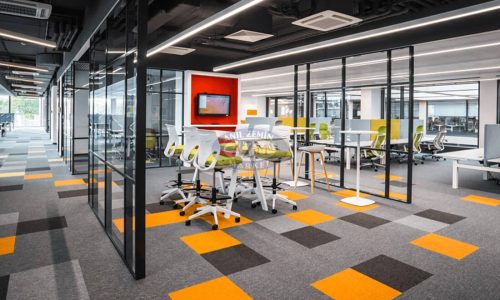 Flotex karo halı leke tutmayan flok ofis halısı 04