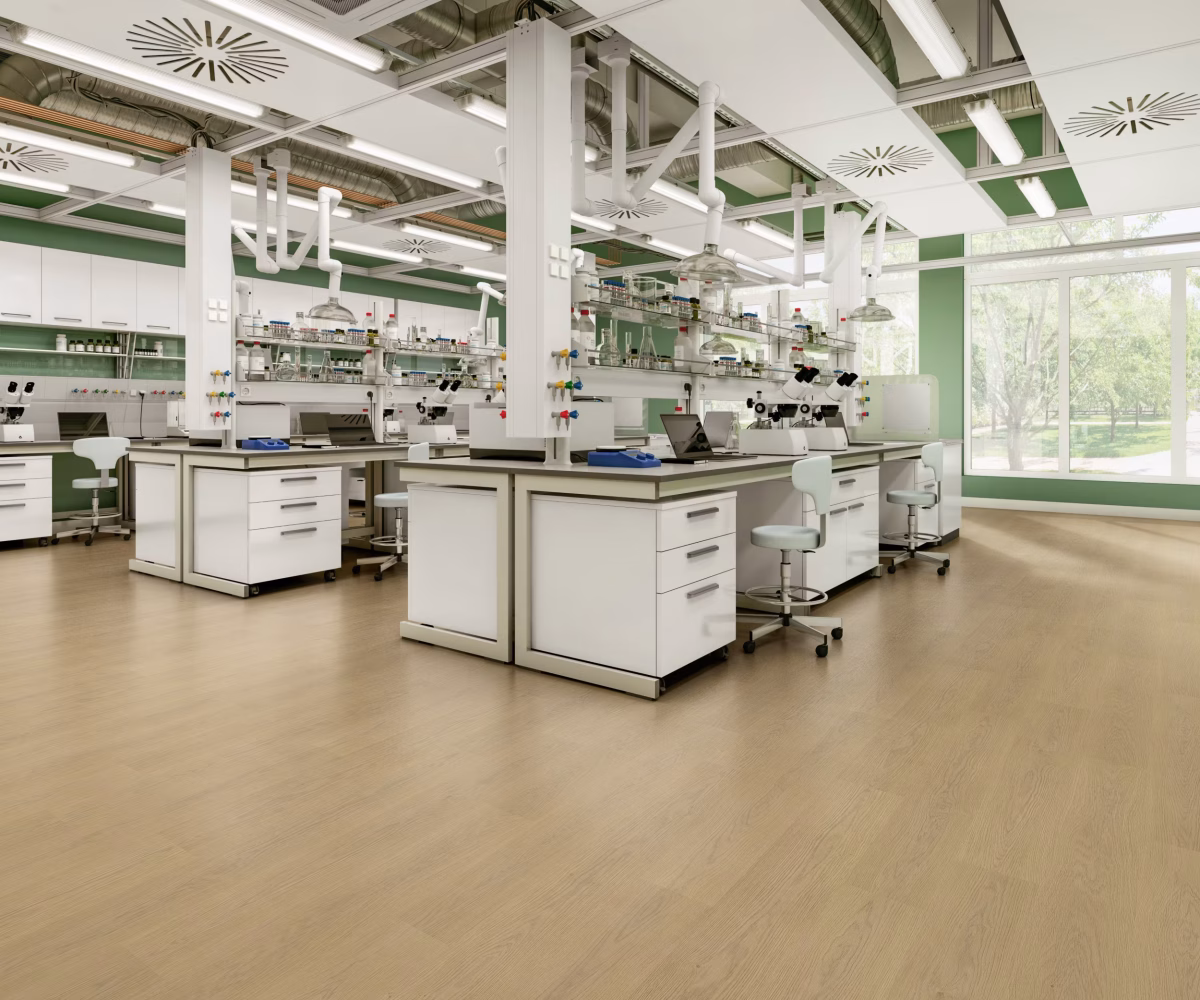 İNTERFACE noravant timber kauçuk zemin ahsap desenli laboratuar