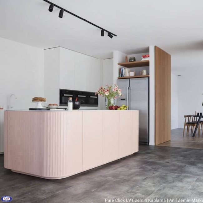 Pure Click Plank LVT Zemin Kaplama - (Kilit Sistem) 10 Pure click taş beton mermer desenli karo pvc vinil LVT zemin kaplama Zinc 679M