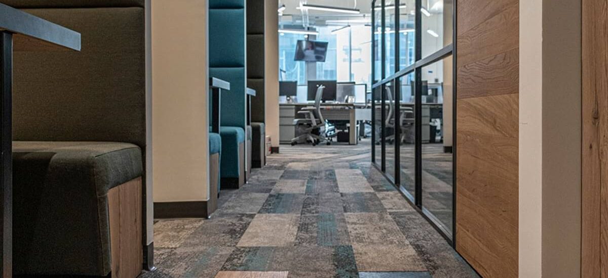 Skandia ofis voxflor spiral plank halı voxflor lvt vinil zemin kaplama