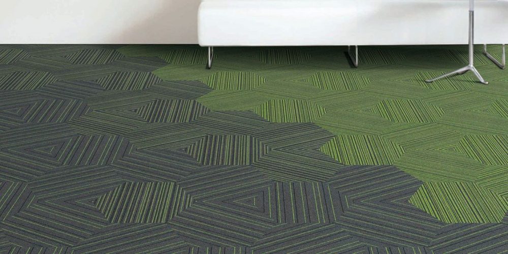Voxflor Hussar Collection Karo Halılar 6 yeşil ve siyah desenli karo ofis halısı istanbul