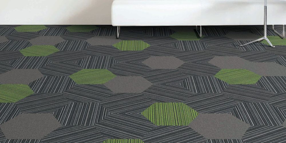 Voxflor Hussar Collection Karo Halılar 1 yeşil ve siyah desenli karo ofis halısı istanbul