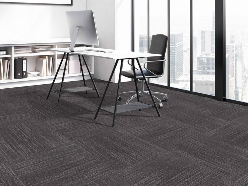 Voxflor Narnia Karo Halılar 7 siyah desenli karo halı - ofis halı
